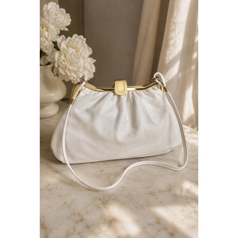 Vintage Mastercraft White Leather Convertible Clutch Shoulder Bag Canada